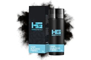 Hair Genetics Czarne włókna włosów (czarne, 50 g) włókna do leczenia wypadania włosów i przerzedzania włosów