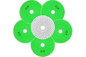 QUEFORET Diamant Polierpads Körnung 50-6 Stücke Nass Polierscheiben 100mm für Granit Marmor Quarz Kunststein, für Winkelschleifer