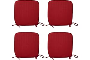 ZZZMRH 4 Chairpads Elegant Removable Chair Pads Seat Pads for Home Dining Room Kitchen Office Garden Patio 38X38Cm Red Chairpads Seatpads With ties