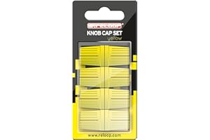 Reloop DJ Mixer Knob Cap Set (Yellow) - Pack of 8 with Rubberized Grip