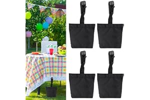 GOEDCH Poids Pavillon Sacs de Sable: 4 Pièces Oxford Imperméable Sac Lesté Robuste, Noir Poids pour Tonnelle, Sac Lestage Sable à Remplir pour Extérieur pour Camping Protection Contre Les Inondations