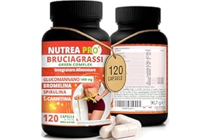 NUTREA PRO NUTREAPRO® Brucia grassi potenti veloci con Spirulina ultra dimagrante, Glucomannano e 17 piante Brucia grassi. 120 Pillole dimagranti veloci e efficaci (1 mese). Dimagrante forte veloce donna e uomo