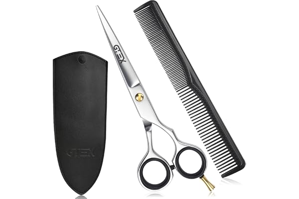 Ciseaux Coiffure Professionnels Par GTEX - 6,5 Pouces Ciseaux de Coiffure en Acier Inoxydable à Haute Teneur en Carbone - Ciseaux Cheveux Kit Coiffure Hommes et Femmes - Ciseau Coiffeur Hair Scissors