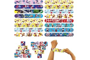 POPOYU Confezione da 24 sacchetti per feste per bambini, con e i suoi incredibili amici, braccialetti schiaffi, braccialetti per feste per ragazze e ragazzi, regali di compleanno in