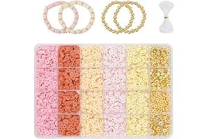 Minnhua 2795 Pezzi Perline Piatte per Braccialetti Perline per Braccialetti Perline Argilla 6mm Perline per Bigiotteria fai da te Perline Heishi per Gioielli Collane Bigiotteria Kit Braccialetti