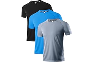 Holure 3 or 5er Pack Herren Sports Tshirts Atmungsaktiv Schnelltrocknend Kurzarm T-Shirts Funktionsshirt Laufshirt Sommer Fitnessshirt Trainingsshirt wandershirt für Running Workout Bodybuilding