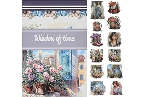 NOTIONSLAND 20 Sheets Scrapbook Stickers Book, 100+ Journaling Stickers for Scrapbooking Supplies, PET Aesthetic Vintage Sticker for Scrapbooking