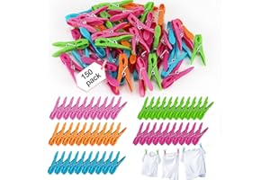 RHHGHY 150 Pezzi Mollette Bucato Antiscivolo Kit, Mollette per Bucato Antisegno, Antivento e Antiscivolo, per Appendiabiti, Stendibiancheria