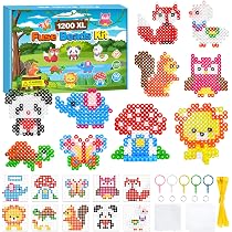 Kit Perles Repasser XL 10mm Perle A Repasser PITMT - Lot 1200 - 10 Couleurs Avec Plaques Et Accessoires - Activité Enfant 3 Ans Perles Hama Perles à Repasser 10mm