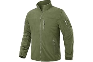 TACVASEN Giacca Invernale da Uomo Giacche Tattiche Full-Zip Jacket in Pile con Tasche con Cerniera