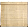 Flora Premium Roll Up Bamboo Curtains/Blinds for Windows| Shade for Sunlight, Rain & Dust Protection| Bamboo Screen for Balcony, Hotel, Resort, Restaurant| Indoor Use | (Beige, 4 Width/7 Height feet)