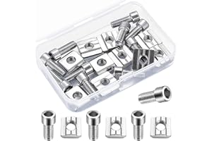 HEOZHUYI Nakrętki T ze sprężyną rolowaną, 10 szt. śrub i nakrętek T M6, profil metalowy 8 mm nakrętki i śruby z rowkiem T, nakrętki i śruby T Track T do profilu aluminiowego 3030 - M6