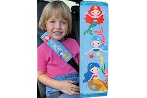 HECKBO 1x Kids Car Seat Belt Pads Seat Belt Protectors - Mermaid - Seat Belt Pads for Kids and Babies- Ideal for Any Seat Belt Car Booster Seat Kids Bicycle
