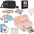 HP Sprocket Panorama Instant Portable Color Label & Photo Printer (Pink) Gift Bundle with case, Zink roll, photo album, markers, stickers and frames