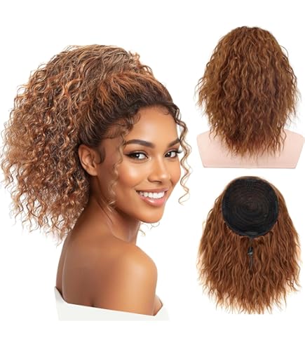 Synthetischer Afro Puff Dutt – Clip-in Haarextension, Schwarz, 20,3 Cm Durchmesser