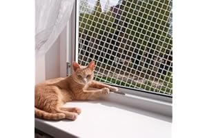 QILUCKY Siatka ochronna dla kota z włókna poliestrowego, na balkon, można ją przyciąći odporna na gryzieniedo zabezpieczenia tarasu, okien i drzwi, 3 x 8 m