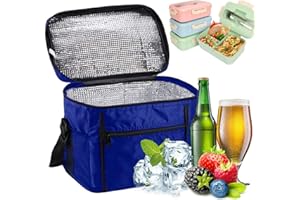 Sinwind Borsa Termica, Borsa Termica Porta Pranzo 10L Frigo Isoterma per Alimenti Mantenere Caldo o Freddo per PIC-nic/All'aperto/Barbecue/Campeggio/Eventi Sportivi (Blu)