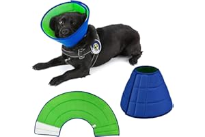 NEWSBIRDS Breathable Mesh Elizabethan Collar, Soft Adjustable E-collor For Pet Dogs Cats Rabbit Quicker Healing Anti-Bite Anti-Lick Easy Eat and Drink(Blue Green)