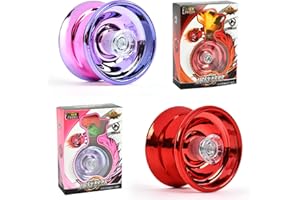 AMSIXNT 2Pcs Yo-Yo Professionnel,Yoyo Réactif,Yoyo Débutant,Kit Yoyo,Yoyo de Compétition,avec 2 Anneaux,Convient Aux Enfants Et Aux Débutants