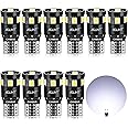 AGLINT T10 194 LED Bulb CANBUS Error Free W5W 501 168 2825 Wedge 12V Replacement Bulb for Car Interior Dome Map Door Side Trunk Courtesy Position Light License Plate Lights 6500K White 10PCS