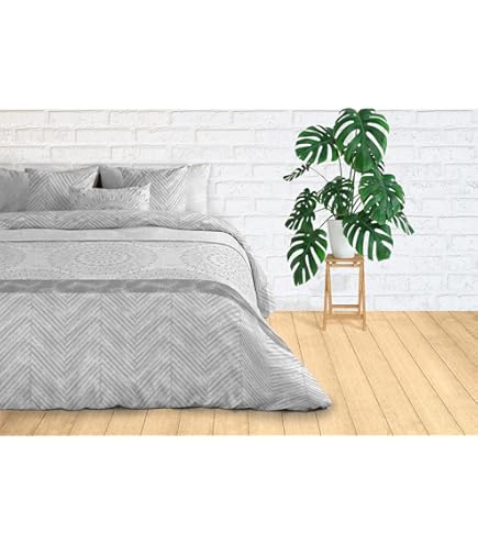 Juego De Edredón Home Linge Passion - 240x260 Cm + 2 Fundas De Almohada 63x63 Cm, Color Plateado, Microfibra Suave