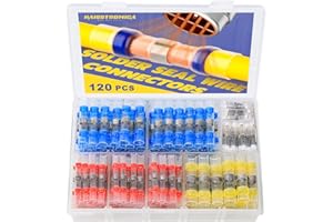Haisstronica 120PCS Marine Grade Heat Shrink Wire Connectors - Heat Shrink Butt Connectors for Stereo, Electrical with Corrosion and Weatherproof