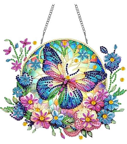 Kit Diamond Painting Pendente Farfalla - DIY Con Diamanti 5D, Catena Inclusa, Per Decorazione O Regalo - Foto 3