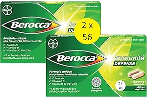 Berocca® Immunité Défense - Préparez vos défenses naturelles - Echinacée, Vitamine D, Vitamine C, et Zinc - Souche microbiotique- Complément alimentaire - 112 comprimés (4x28) - Fabriqué en France