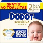 Dodot Sensitive Baby Diapers, Size 2 (4-8 kg), 240 Nappies + Gift of 40 Aqua Pure Wipes 99% Water, Up to 12 h Anti-Leak Prote
