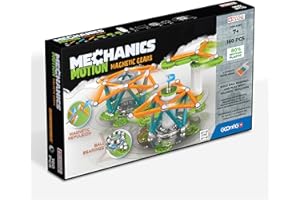 Geomag - Mechanics Motion Magnetic Gears - Educational and Creative Game for Children - Magnetic Building Blocks - Set of 160 Pieces