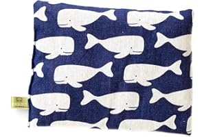 ‎MINIBLINGS Miniblings Cherry Stone Pillow Organic Heat Cushion Microwave 23 x 17 cm Whales Blue White
