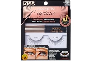 KISS 1-kmek01c Kit Con Delineador De Ojos Con Imán Y Pestañas, color Multicolor