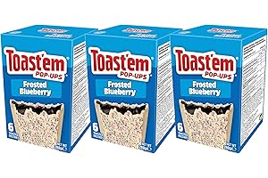 TOASTEM POP-UPS Toast'em Pop-Ups Blueberry 288g x 3 Packs | 6 Toaster Pastries per Box | Toaster Pastries | American | Similar to Pop Tarts