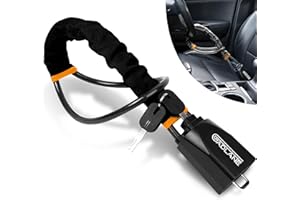 GADLANE Blokada pasa bezpieczeństwa, blokada kierownicy, podwójna blokada samochodu, zabezpieczenie przed kradzieżą, odpowiednie do samochodu, przyczepy kempingowej z 2 kluczami (czarne), GL1526