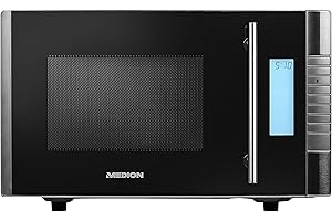 MEDION Four Micro Onde 2en1 avec gril combiné (20L, 800W, 1000 W gril, 8 programmes automatiques, 5 niveaux de puissance, mode décongeler, facile à utiliser et nettoyage, MD14482) noir/argent