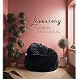 Mollismoons Bean Bag Sofa Couch Bean Bag Without Beans Bean Bag Cover for Kids and Adult Luxury Bean Bags Chair for Adult Lounger Fur Bean Bag Sofa Premium Bean Bag Cover (Black, XXXL)