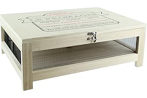 Totally Addict KA2362 Cave à fromage avec plateau de service Bois et acier inoxydable Beige et noir H14,8 x 27 x 39 cm