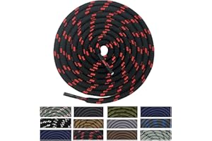 Danraw Stores [Pair] Heavy Duty,Hiking durable round Boot Lace, Shoe Lace classic colours Dot for hiking, Mountaineering running, working, casual