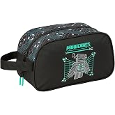 MINECRAFT SCREEN - Medium Children's School Toiletry Bag with Handle, Children's Toiletry Bag, Adaptable to Cart, Easy Cleani
