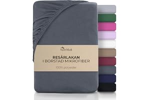 NatureMark mikrofiber spännlakan – mjuk och andas – lättskött, strykfri – i moderna färger – antracit 180 x 200