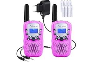 Lomoo Talkies Walkies 0.5W 8 Canaux Portée 3KM Ecran LCD Lampe Torch VOX Auto Scan Exploration - (avec Batteries et Chargeur, Rose)