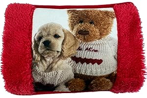 VITBEL Borsa Acqua Calda Elettrica 500W con Morbida Fodera in Peluche, Temperatura Massima 75°C, Ideale come Scaldamani e Scaldapiedi, per Alleviare Dolori Muscolari, Dorsali e Mestruali(Rosso-ORSO)