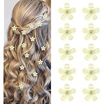12 Gänseblümchen Haarspangen Bunt - Aus Stoff & Metall, Ca. 3,8 Cm, Für Mädchen & Frauen