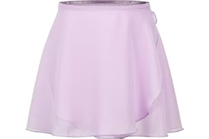 tanzmuster Falda de Ballet Cruzada de Gasa 'Emma' para niñas en Rosa, Azul Claro, Blanco, Negro, Lila, Fucsia, Azul Marino, borgoña y Lavanda