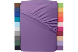 ‎LEEVITEX Winter Spannbettlaken | Farbenfrohes Thermo Fleece | Spannbetttuch, Bettlaken in vielen Größen und Farben (90 x 190 cm - 100 x 200 cm, Lila/Pflaume)