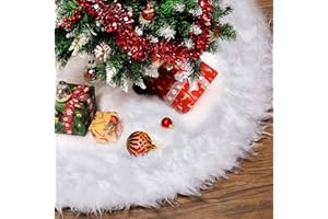 DONGSZQ Falda del árbol de Navidad,78cm Faldas para árbol de Navidad de Felpa,Blanco de Navidad Falda,tapete para arbol de Navidad,para Navidad Fiesta Base de árbol de Navidad Decoraciones