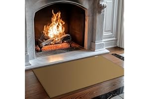 FIREWESS Tappeto Ignifugo per Camino, Parascintille per Camino, Resistente al Fuoco, Calore, Antiaderente, per Barbecue, Patio, Tappetino Protettivo per Pavimenti, Protezione per Stufe (Marrone, 105 x 60 cm)