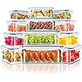 URbazaar Meal Prep Container, Airtight Food Storage Container Set of 12 pcs,Re-usable Plastic Food Containers,Stackable Kitchen Organizer Boxes,BPA Free & Microwave Freezer Dishwasher Safe.