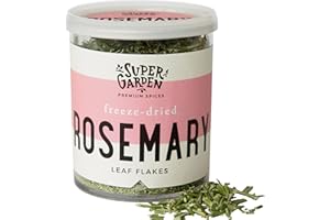 SUPERGARDEN Super Garden Rosmarino liofilizzato - Herbes et épices de première qualité - 100% Pur et naturel - Convient aux végétaliens - Sans additifs artificiels ni conservateurs - Sans gluten - Sans OGM
