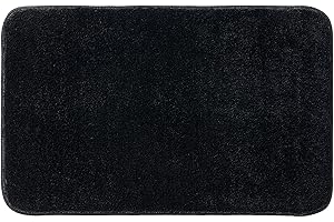 MIULEE Tapis Salle de Bain Tapis d'Entrée Tapis de Douche Antidérapant Tabis Absorbant Tapis Moelleux Microfibre WC Toilette Baignoire Sortie Cuisine Salon Chambre Noir 40x60CM
